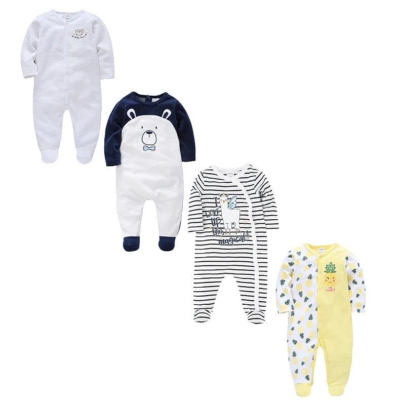 

Honeyzone 4pcs/Set Ropa Para Bebe Fille Vetements Infant Boy Clothes Twins Ropa Recien Nacido Newborn Baby Bodysuit 0-12m