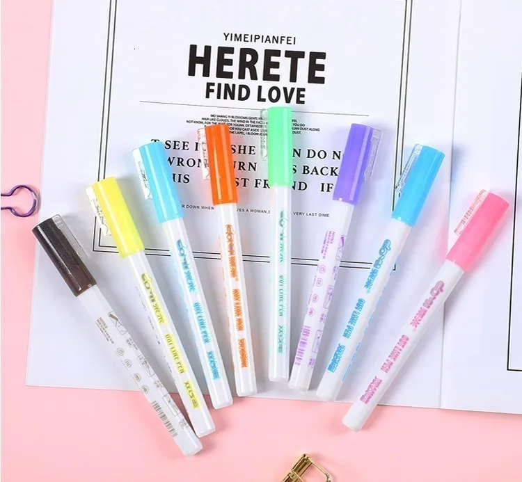 1 Pc Drawing Manga Art Marker Pens 8 Colors Highlighter Markers Art Supplies Diy Scrapbooking School Supplies Stationery