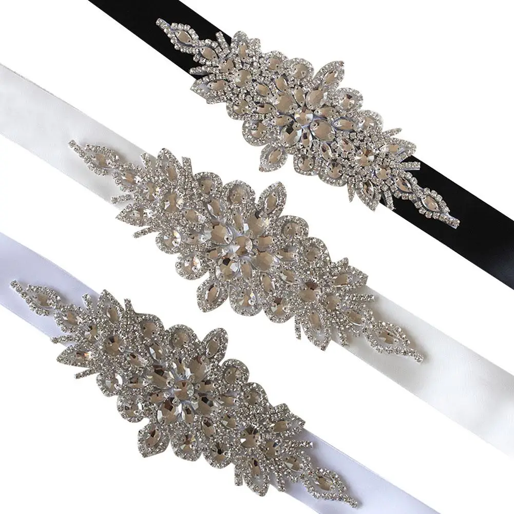 Стразы для свадебного пояса с серебряными кристаллами и жемчугом платья |