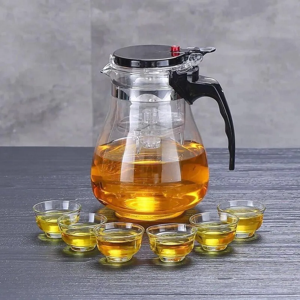 Заварочный чайник прозрачный фильтр из боросиликатного стекла термостойкий