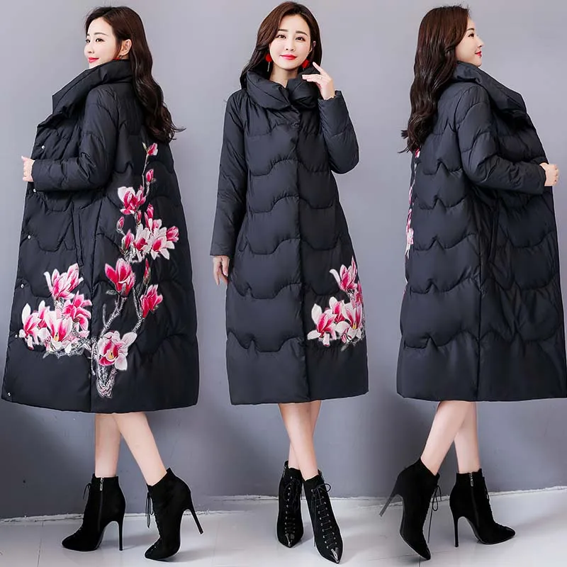 Зимняя женская хлопковая куртка в национальном стиле новинка 2020 Модное теплое