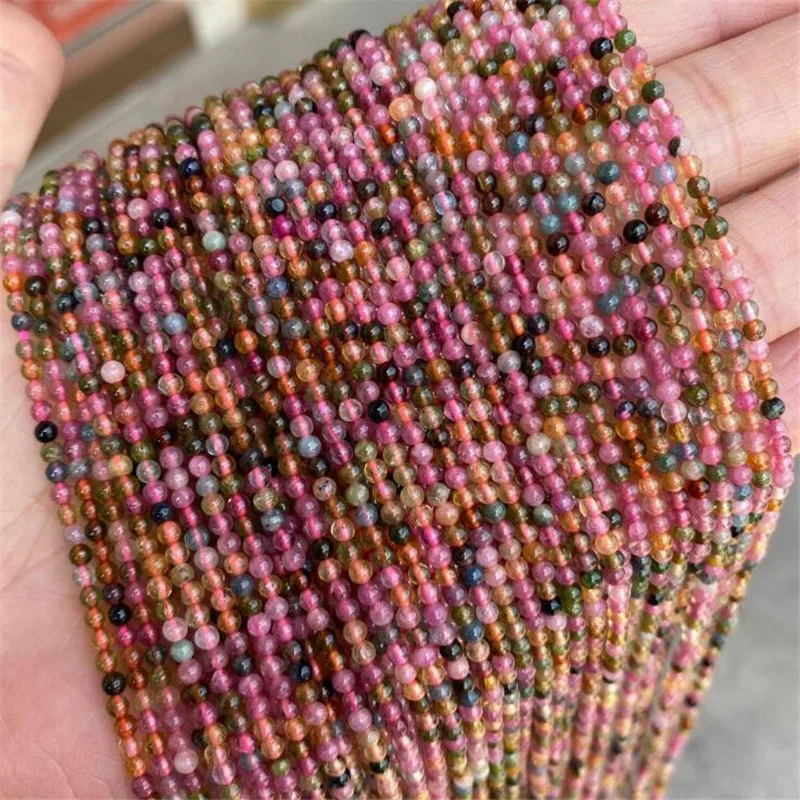 

Natural Stone Small Beads 2 3mm Round Loose Mixed Gems Amethysts Tiger eye DIY Spacer Beads for Bracelet Necklace Jewelry Making