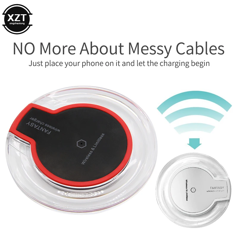 Ультратонкое светодиодное Беспроводное зарядное устройство Qi индукционное USB со