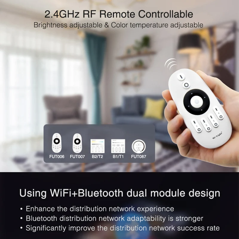Miboxer 2 4 ГГц Одноцветный двойной белый RGB RGBW + CCT светодиодный контроллер (Wi-Fi 4G) FUT035W