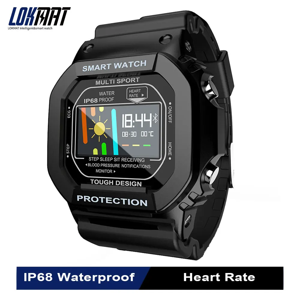 LOKMAT спортивные Смарт часы Android Ios цветной сенсорный экран Ip68 водонепроницаемый