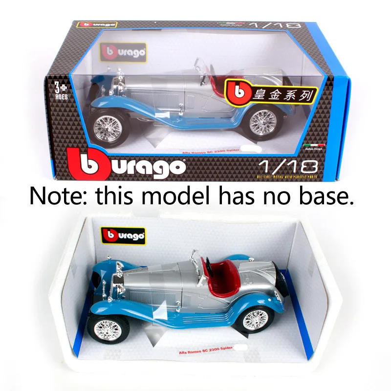 Модель автомобиля паука Bburago 1:18 Alfa Romeo 8C 2300 Классическая модель в стиле ретро под