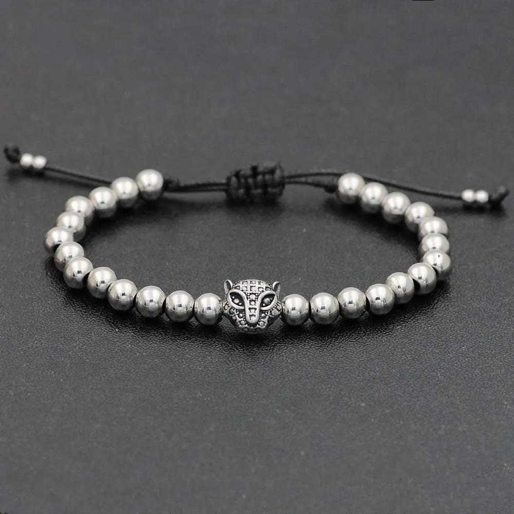 Браслет из леопарда и льва для мужчин женщин браслеты с бусинами натурального