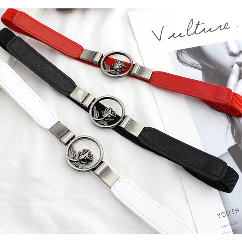 

Cummerbund Women High-elastic Dress Cummerbund Flower Decoration Buckle Belt