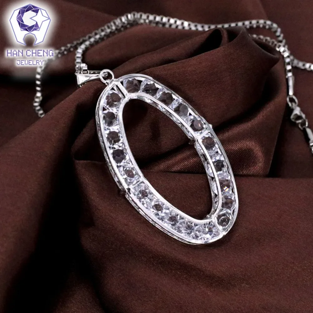 Модное овальное эффектное ожерелье Женская Длинная цепочка полые клетки стразы