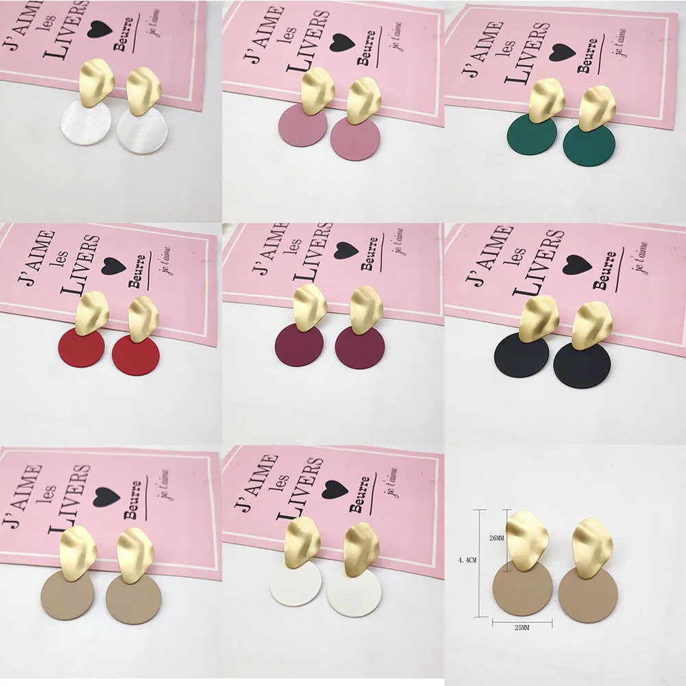 

Fashion Metal Plate Pendant Earrings Simple Round Smooth Geometric Earrings for Women Party Gift Jewelry