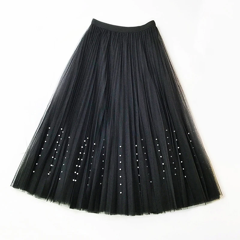 Женская длинная юбка 2020 летняя модная сетчатая трапециевидной формы элегантная