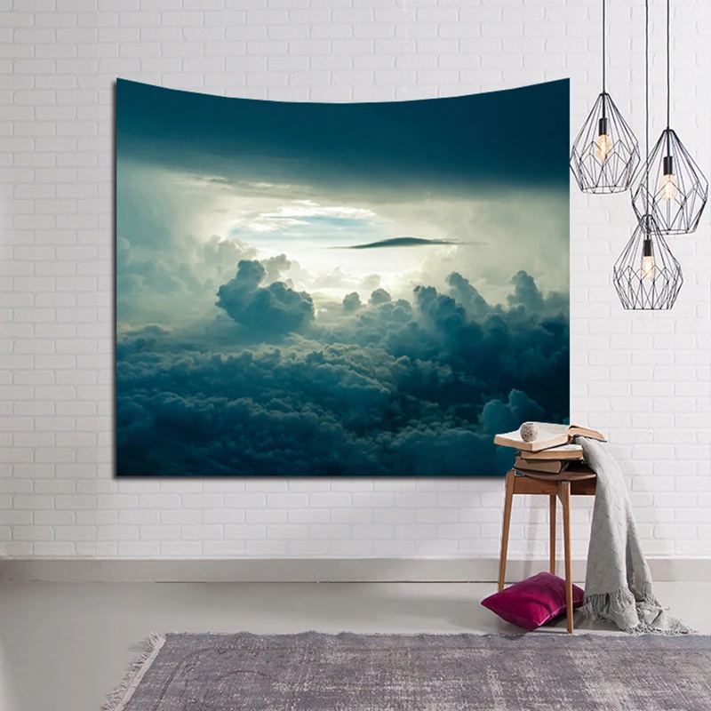 Настенный гобелен с принтом заката настенный 3D ночным небом занавеска природным