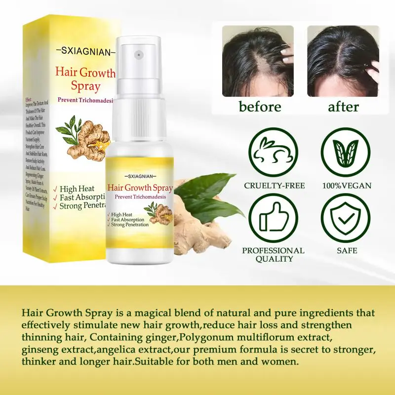 Спрей имбирный для восстановления и роста волос сыворотка с экстрактом имбиря
