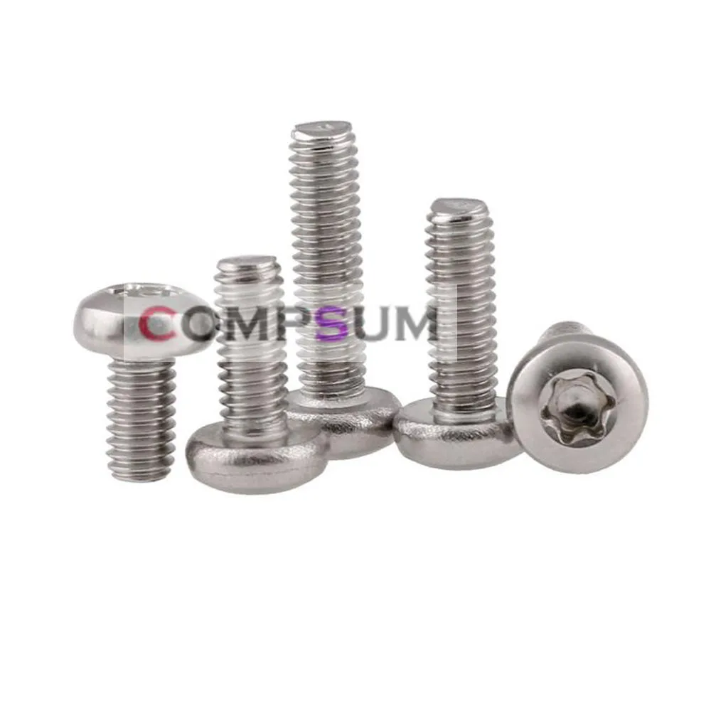 

Compsum M2 M2.5 M3 M4 Stainless steel 304 Pan head Torx screw GB2672 Anti-theft screw