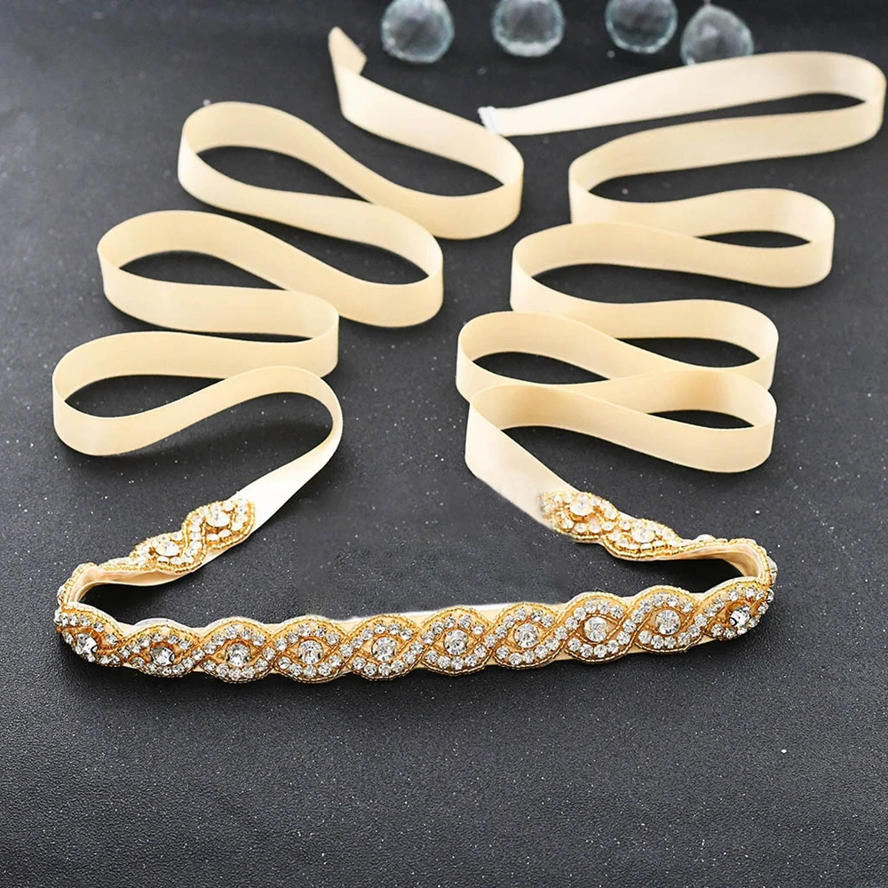 

TRiXY S28-G Stunning Golden Rhinestones Belts for Wedding Party Belt for Dresses Girlfriend Accessories Bridal Belt Stone Belt