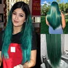 Парик Омбре темно-зеленый с черными корнями длинный прямой зеленый парик термостойкие волоконные парики для женщин Rosie Whiteley