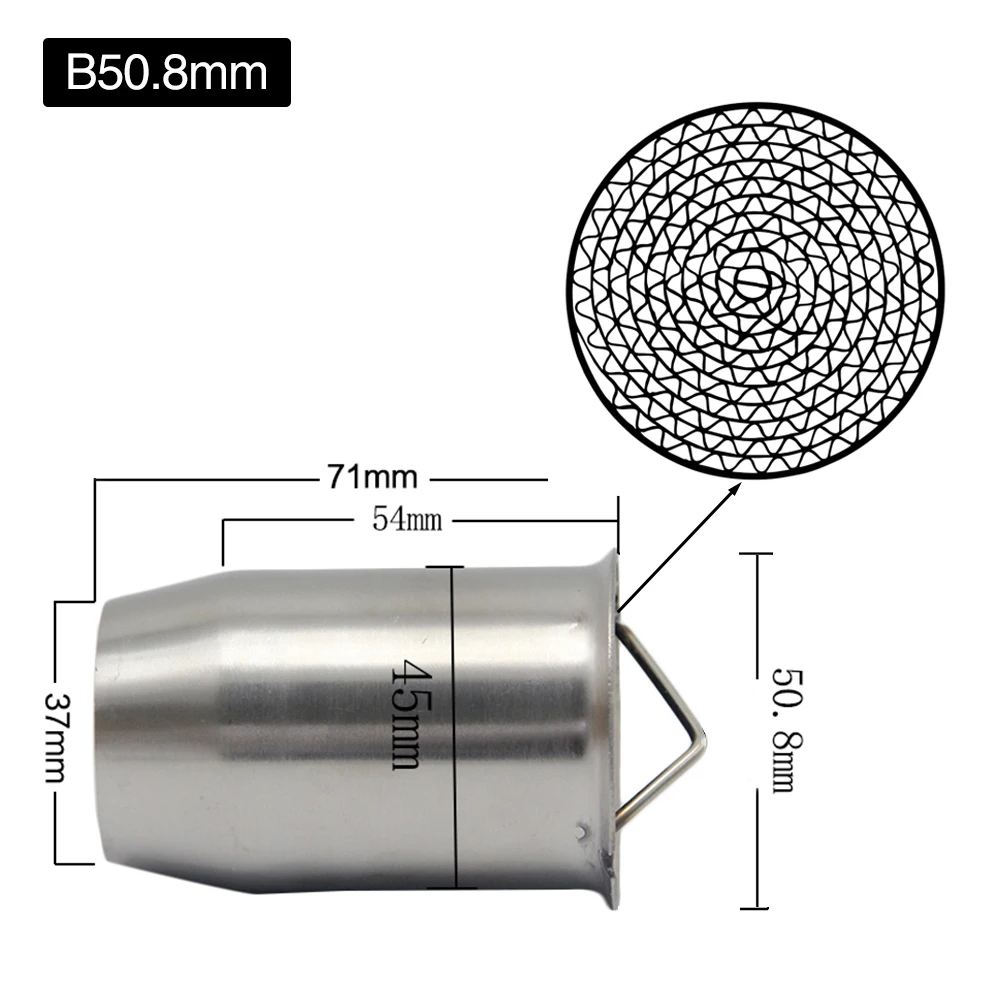 50.8mm Type B ZSDTRP мотоцикл из нержавеющей стали катализатор выхлопной дБ глушитель для 51 мм/60 мм мотоцикл глушитель - Цвет: 50.8mm Type B