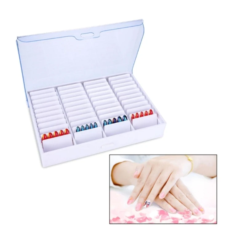 

Clear Jewelry Box Compartments Organizer Nail Art Storage Case Salon Tools