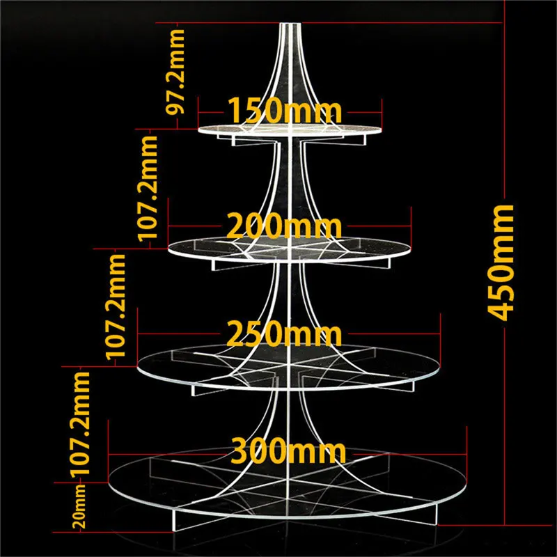 4 ярусный выставочный стенд круглая подставка для торта пластина кухонные