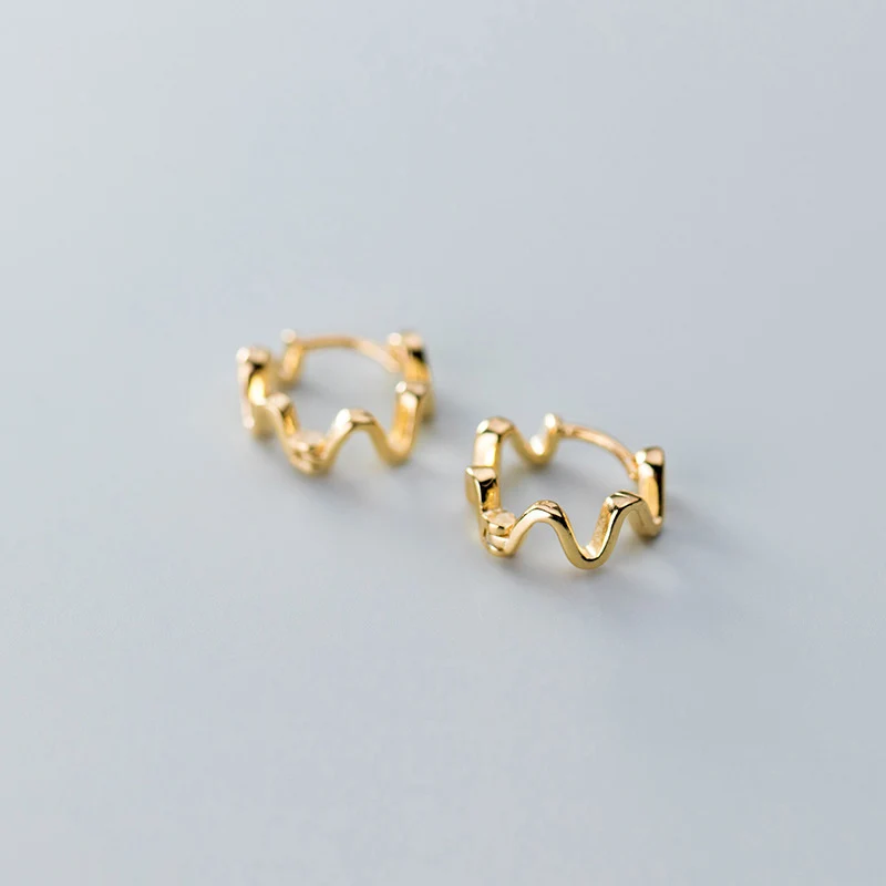 

La Monada 925 Sterling Silver Small Hoop Earrings For Women Fashion Waves Korean Female Silver Earrings 925 Jewelry Girls