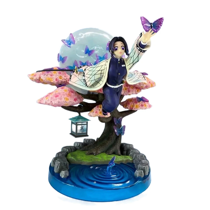 

Demon Slayer Action Figure Kochou Shinobu Flying Pose Scene GK Statue Luminous Model Boxed Anime Model Collection Toys Figma