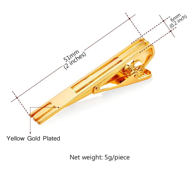 Зажим для галстука Collare TC147 мужской простой дизайн зажимы цвет золото/розовое