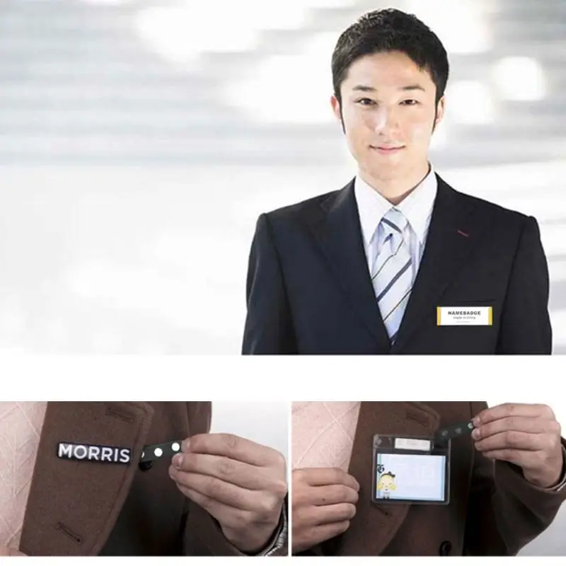 

20Pcs ID Card Reuseable Blank Magnetic Name Badge Holder for Clothes No Holes