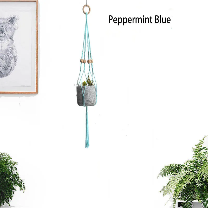 Горячая Распродажа разноцветная подставка для Подвеска растений из макраме