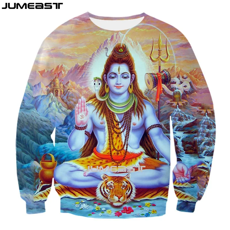 

Jumeast Men Women 3D Sweatshirt Lord Shiva Oversized Streetwear Harajuku Long Sleeve T Shirt Spring Autumn Pullover Tops Tees