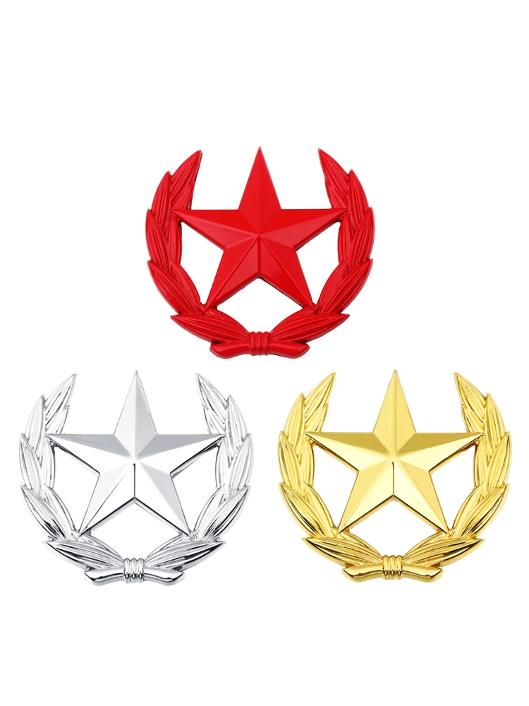 

1X Five-pointed Star Car Sticker Logo Emblem Badge Car Sticker For Universal Motorcycle Decorative Accessories Car Styling