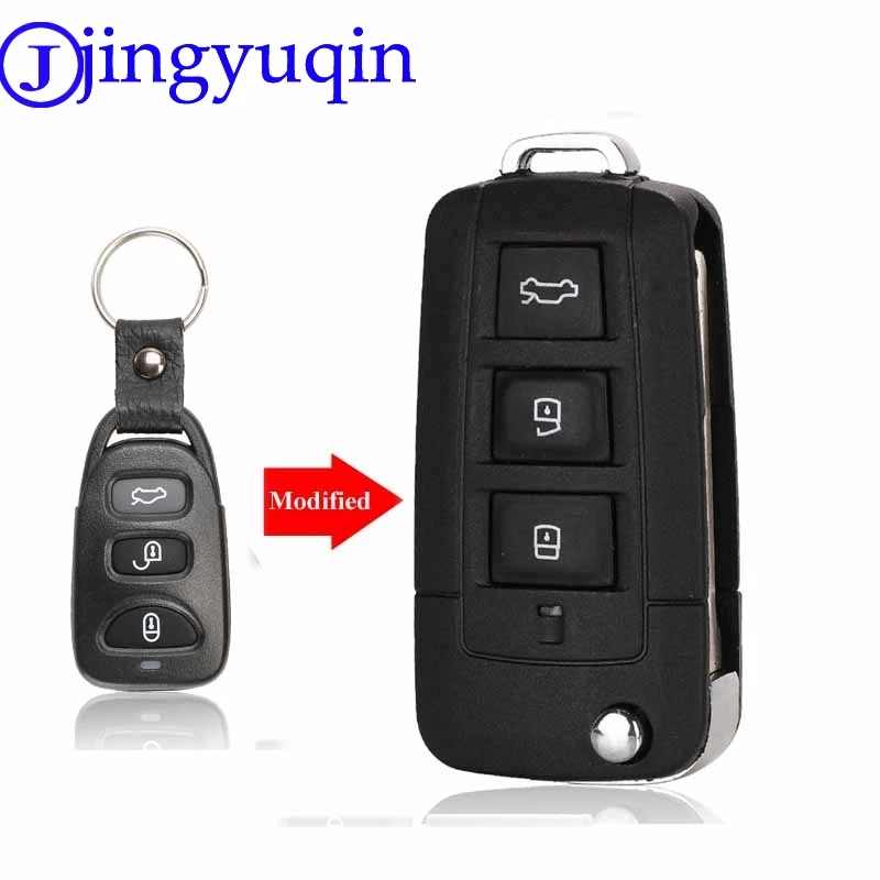 

jingyuqin modified Folding Car Key Shell Cover Fob Case for Kia Hyundai Elantra Sonata Genesis Santa Fe Accent