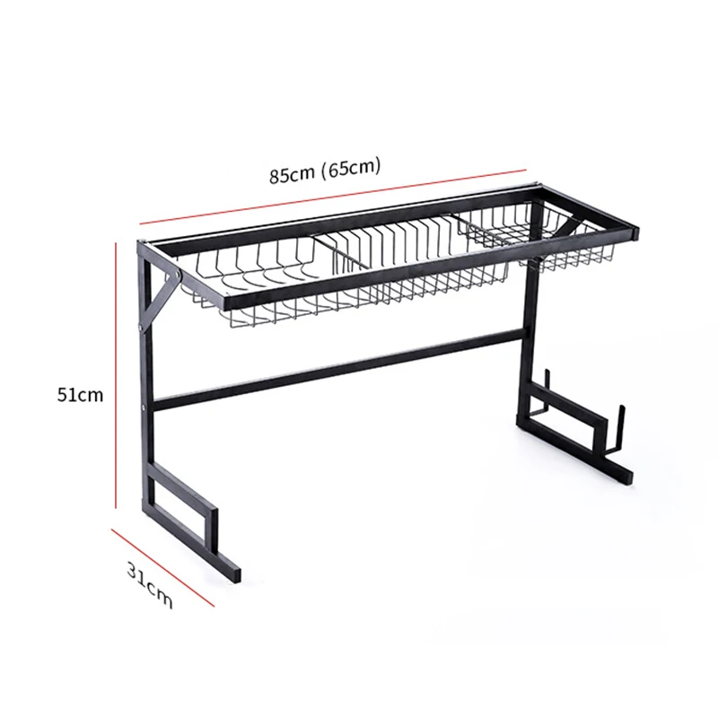 

2 Tier Stainless Steel Kitchen Shelf Organizer Dishes Drying Rack Over Sink Drain Rack Kitchen Storage Countertop Holder 65/85cm