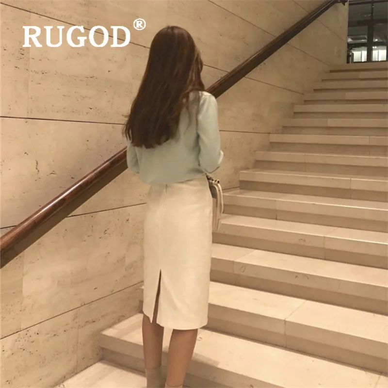 Женский мягкий кардиган RUGOD зеленый Приталенный в Корейском стиле с v-образным