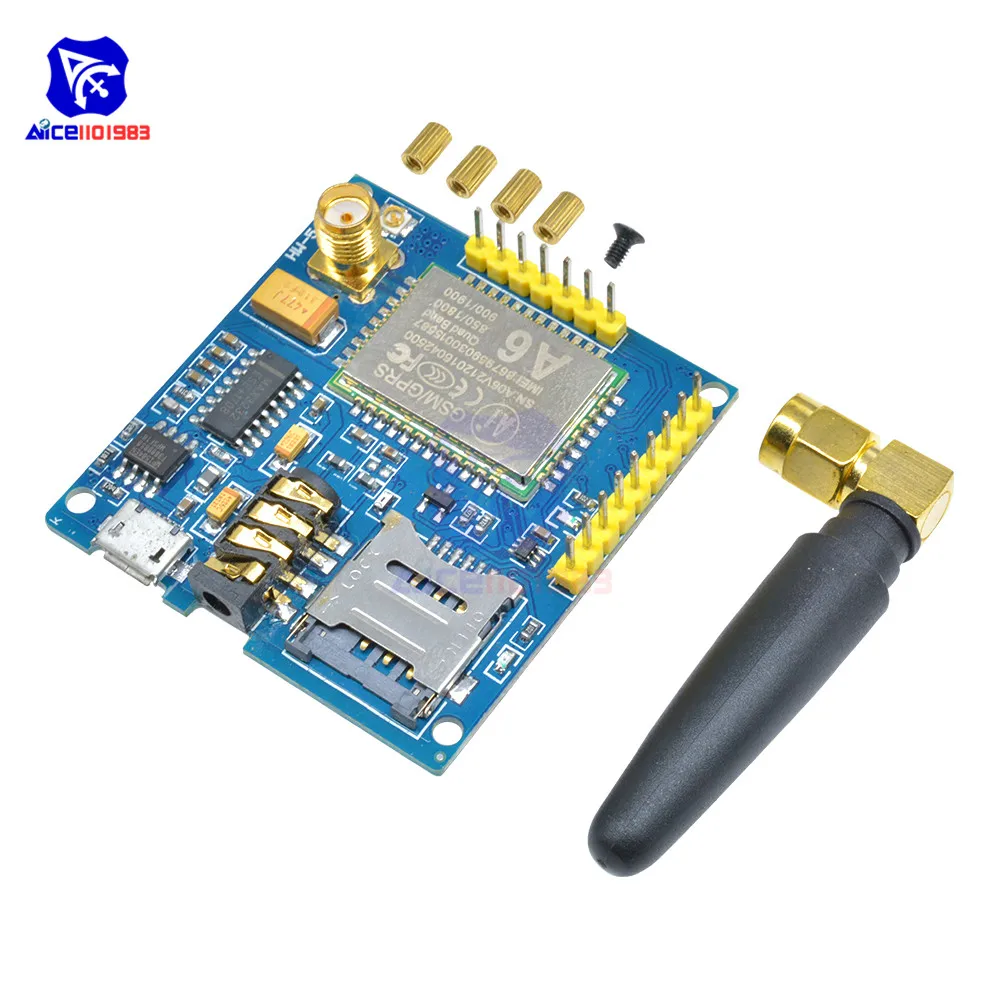 Diymore A6 Core GPRS Pro Serial GSM модуль макетная плата TTL RS232 с SMA интерфейсная антенна