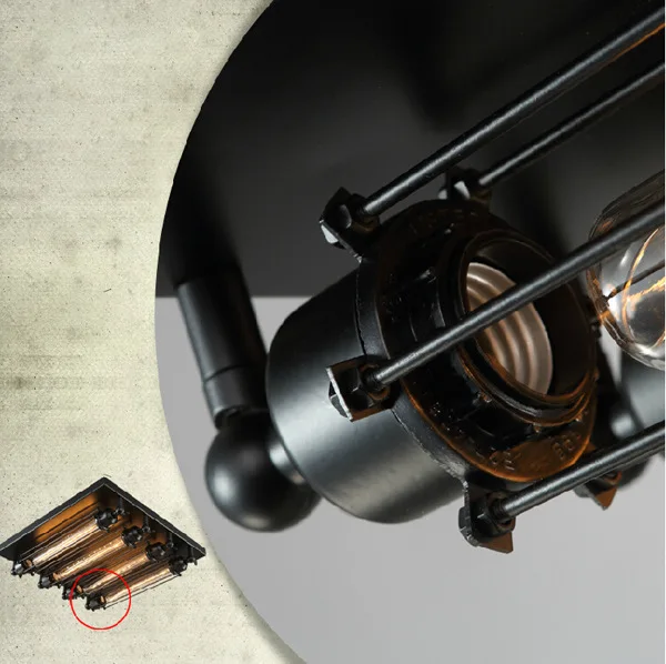 

Loft iron ceiling light 4 edison bulb industrial Steampunk metal punk lamp Vintage retro deco Lighting Fixture