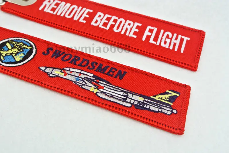 VF-32 мечей remove Before Flight брелоки с вышивкой Мужская Авиации Теги ключ-брелок