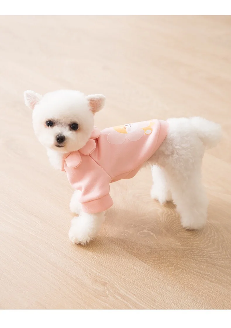 

Cute Cartoon Dog Hoodies Sweater Clothing Petal Dog Coat Print Autumn Winter Ropa Perro Pet Dog Clothes For Small Dogs Chihuahua