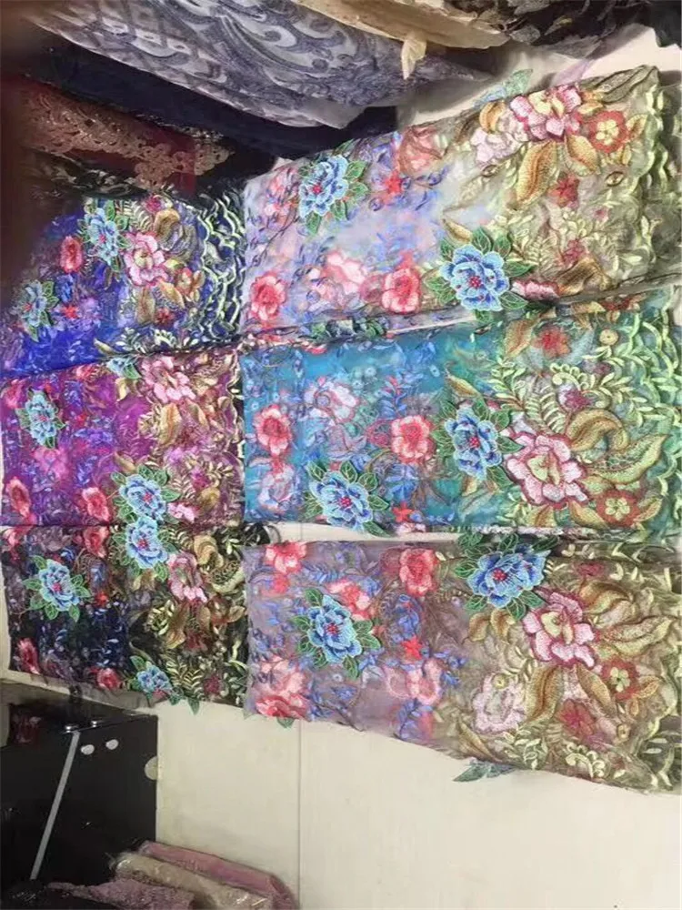 2020 африканская кружевная ткань синяя вышивка нигерийские бусины ткань.