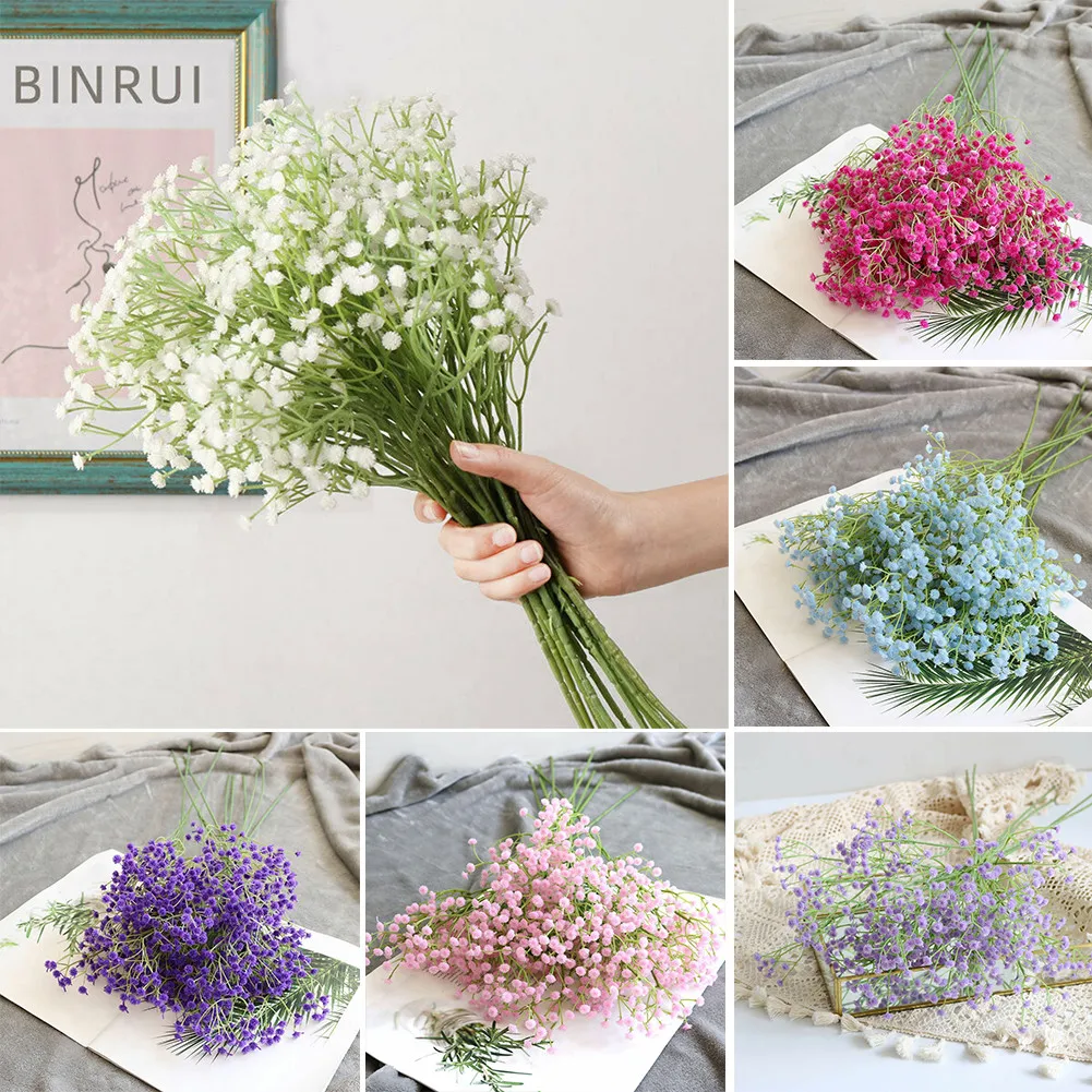 

1 Bunch Artificial Flowers Silk Cloth Plastic Gypsophila Flower Wedding Bouquet Home Decor New Durable And Practical To Use
