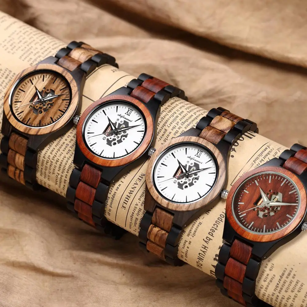 

Shifenmei Wooden Watches Mens Quartz Wristwatch Top Luxury Brand Wood Watch Male Army Military Sports Clock Relogio Masculino
