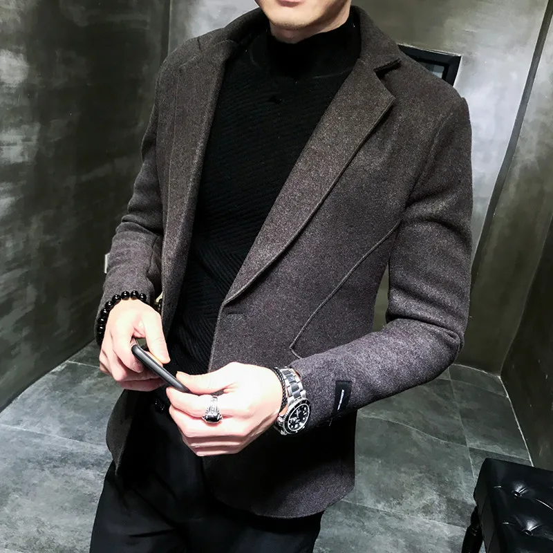 Зимний мужской новый бархатный толстый шерстяной высококачественный деловой