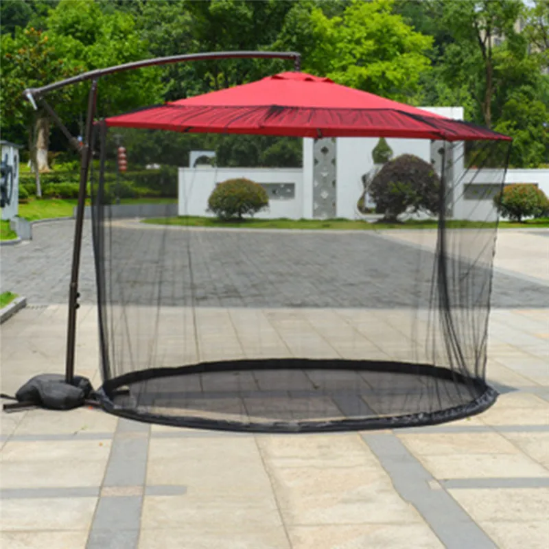 New Patio Umbrella Cover Zipper Sun Shade Mosquito Net Anti-mosquito Umbrella Cover Outdoor Bar Garden Mosquito Netting