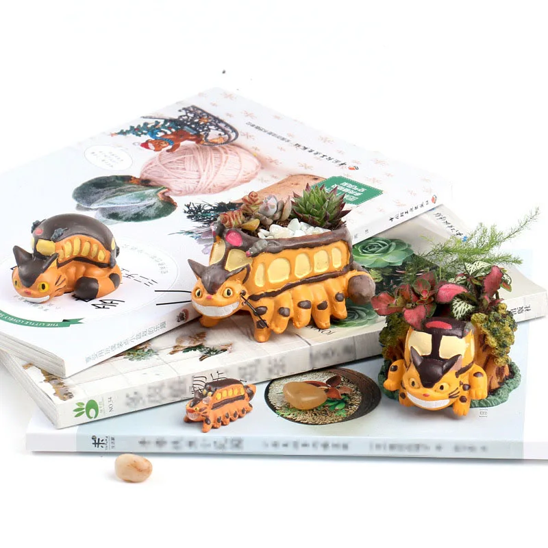 Разнообразные фигурки суккулентов Тоторо горшок для растений кошка ваза цветов