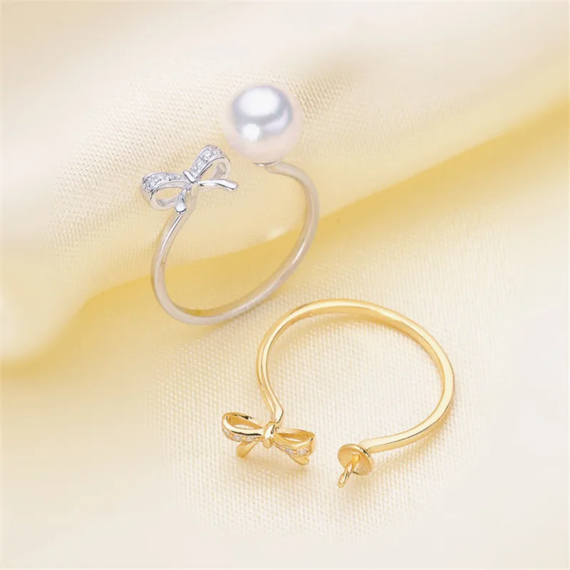 925 посеребренный модный цветок жемчуг кольцо аксессуар регулируемое