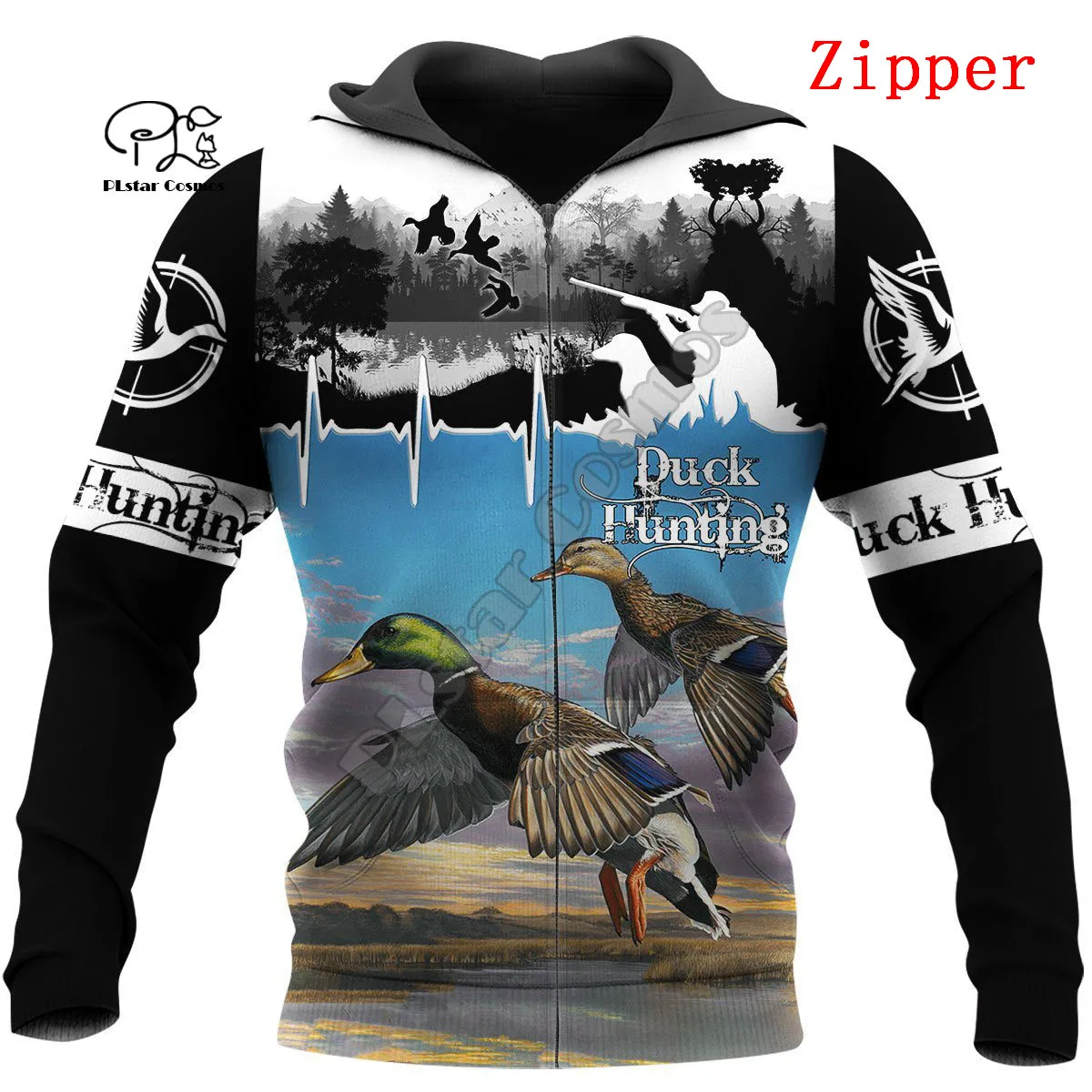 

PLstar Cosmos 3DPrint Duck Dog Hunting Hunter Funny Men/Women Unisex Harajuku Streetwear Hoodies/Zip Hoodie/Sweatshirt/c19