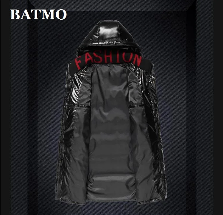 BATMO Новое поступление Зима Высокое качество 90% белый утиный пух куртки с капюшоном для мужчин, водонепроницаемые пуховики с капюшоном для мужчин, 61909