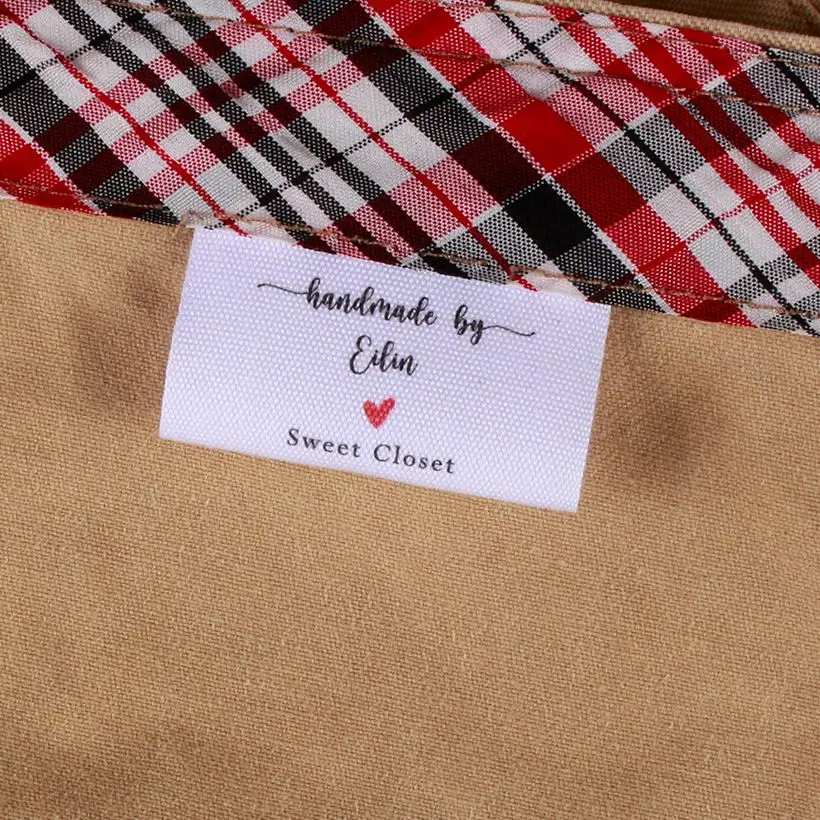 

Custom Clothing Labels - Brand Tags , Organic Cotton Ribbon Labels, Logo or Text, Handmade, Custom Design, Boutique (MD1026)