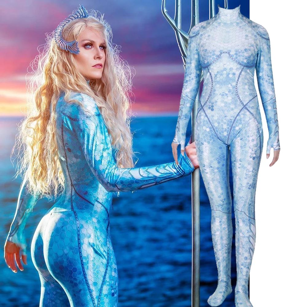 Аквамен королева атланна Косплей Костюм лайкра спандекс халоуин индивидуальный