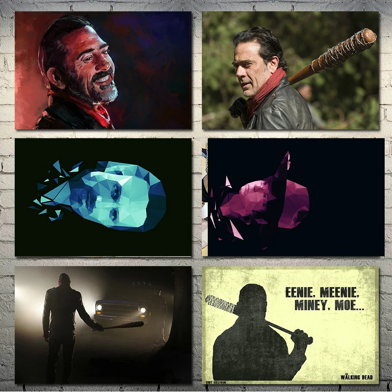 Ходячие мертвецы ТВ сериал Рик Negan Art Шелковый Холст плакат печать 13x20 24x36 дюймов