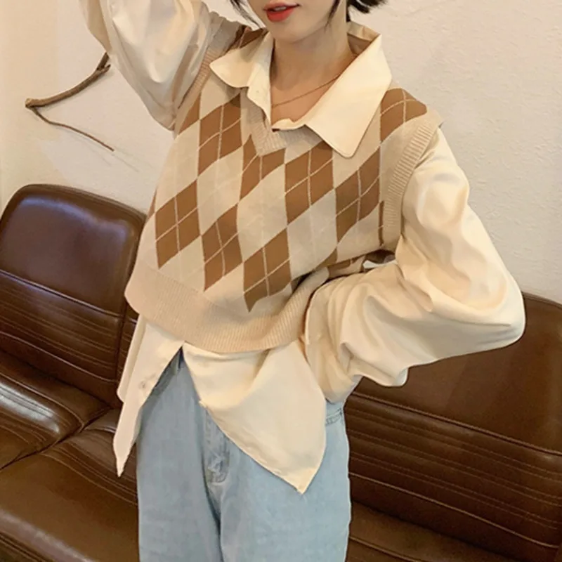 Весенне-осенний женский жилет женская одежда и трикотажная рубашка |